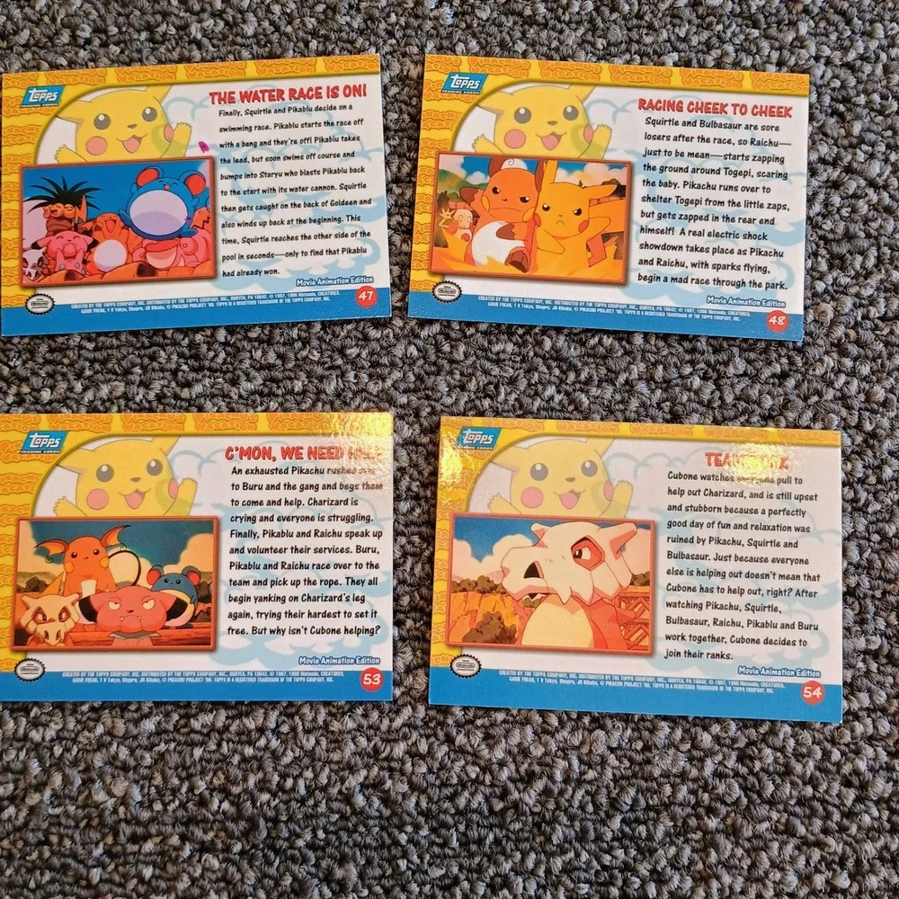 13pc Topps Pokemon Pikachus Vacation Movie Animation Edition Card Lot 1999 Blue - Picture 8 of 9